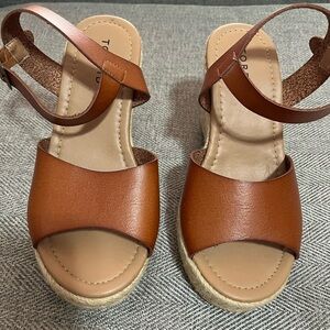Torrid Brown Espadrille Sandals with Ankle Strap wide width